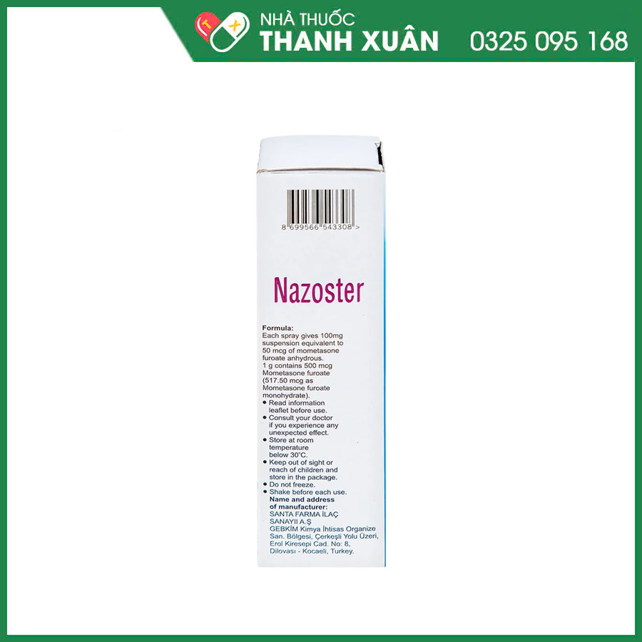 Nazoster thuốc xịt mũi điều trị viêm mũi dị ứng